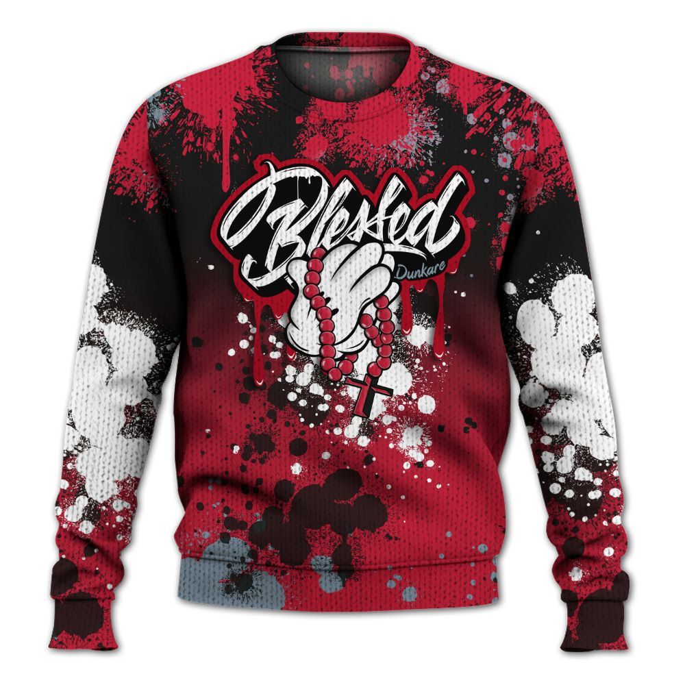 Sweater To Match Retro Infrared Salesman 6s - God Blessed Ink Drip Graphic