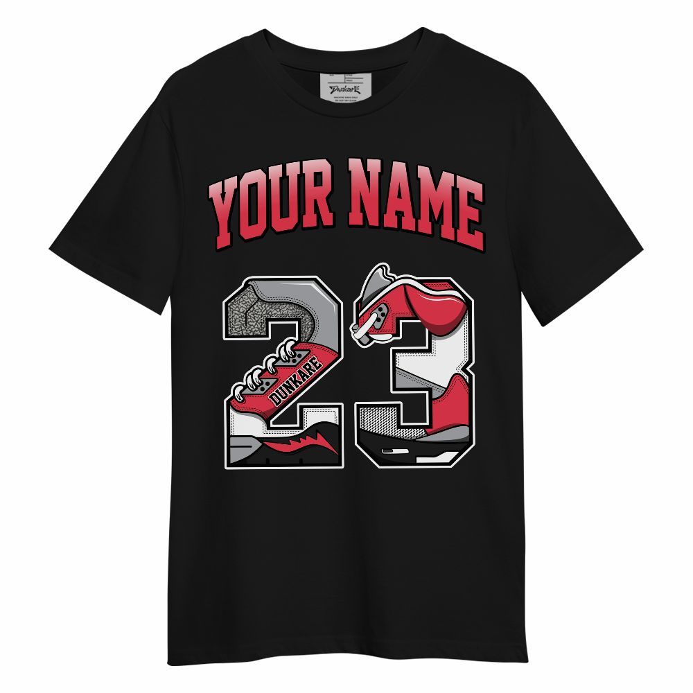 Shirt To Match Black Cement 3s - Custom Name Number 23 5s Unisex Shirt