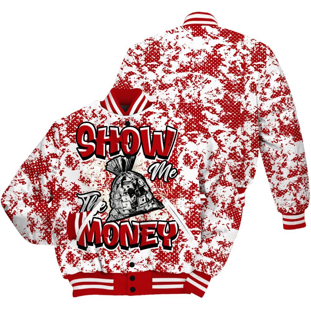 Varsity Jacket To Match Cement Grey 3s - Show Me The Money Retro All Over Print