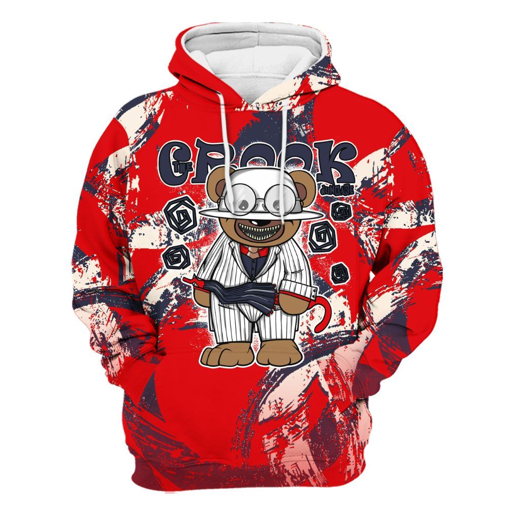 Hoodie To Match Low OG Howard University 1s - Swindler Bear Circle Slpash All Over Print
