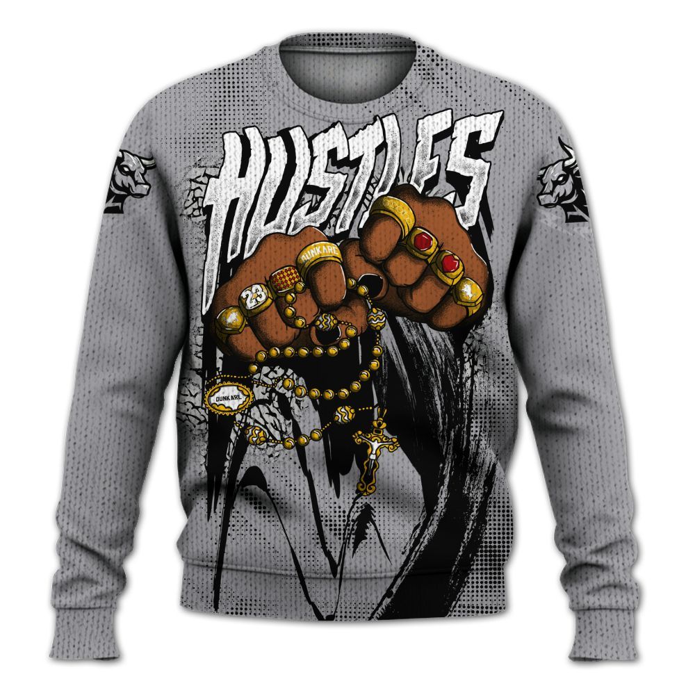 Knitted Sweater To Match Cement Grey 3s - Hustle Make Money