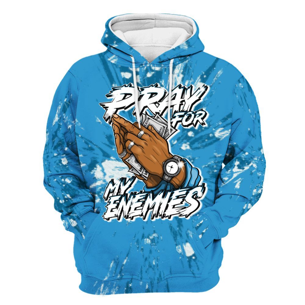 Hoodie To Match Powder Blue 9s - Prayed For Enemies Graphic Luxury All Over Print