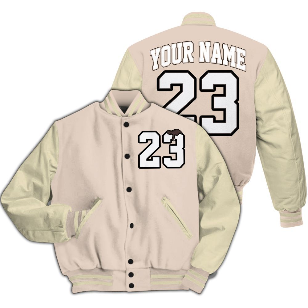 Varsity Jacket To Match A Ma Maniere X Fossil Stone 4s - Custom Name Number 23 Drip All Over Print