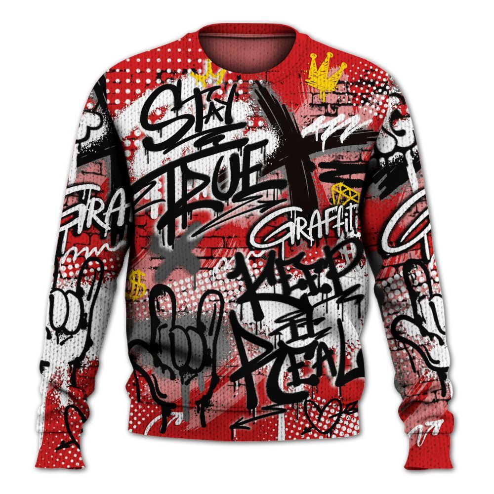 Knitted Sweater To Match Low Bred 11s - True It Real Graffiti Streetwear