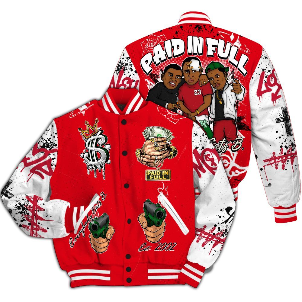 Varsity Jacket To Match Chicago 13s - Everybody Paid In Full Crayon All Over Print