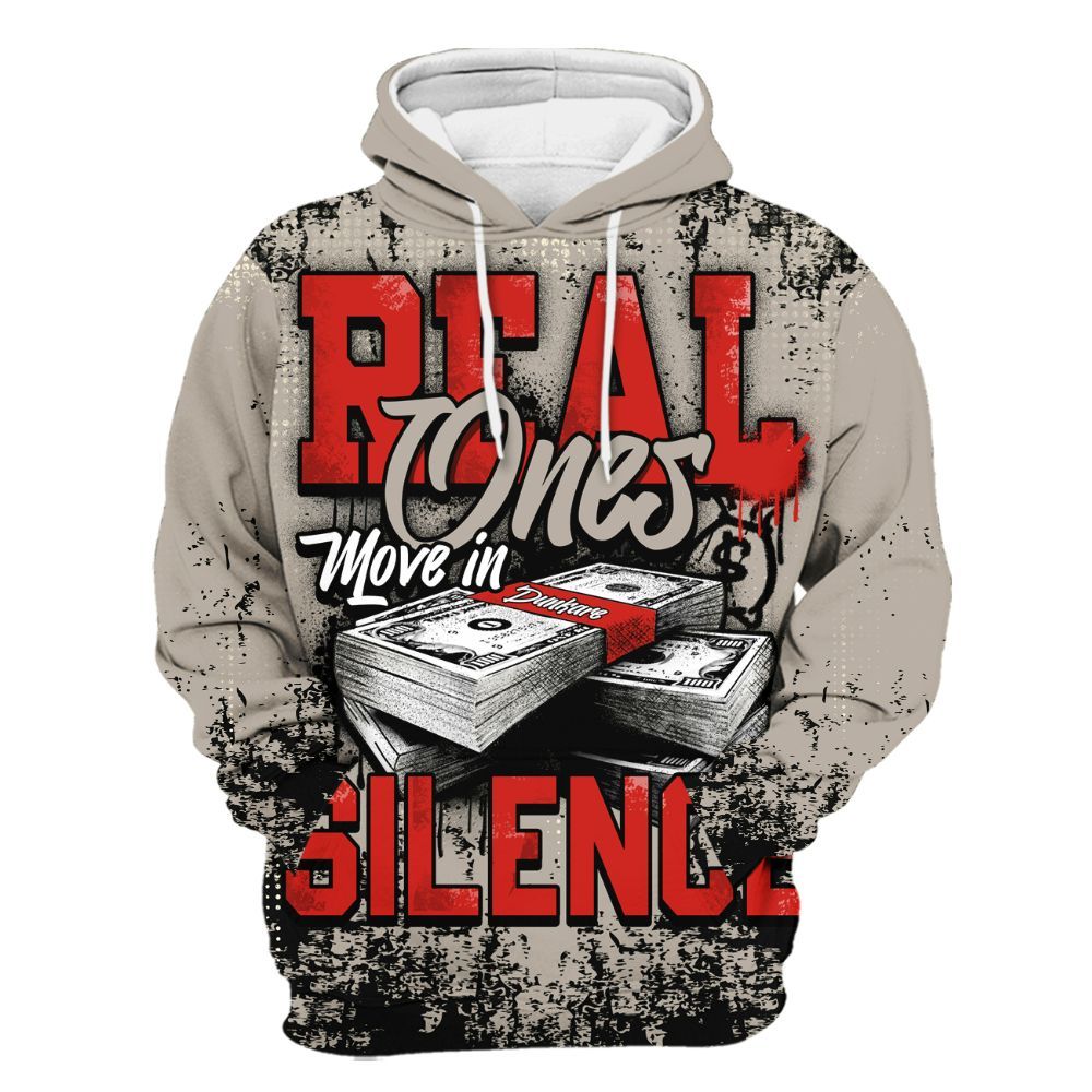 Hoodie To Match Low OG Phantom 1s - Move In Silence Money Street Retro All Over Print