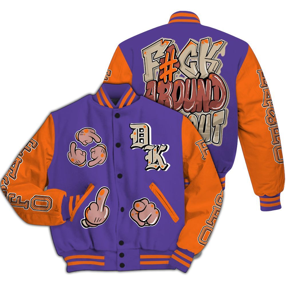 Varsity Jacket To Match Air Max Waffle SP Voltage Purple - F Around Find Out Graphic All Over Print