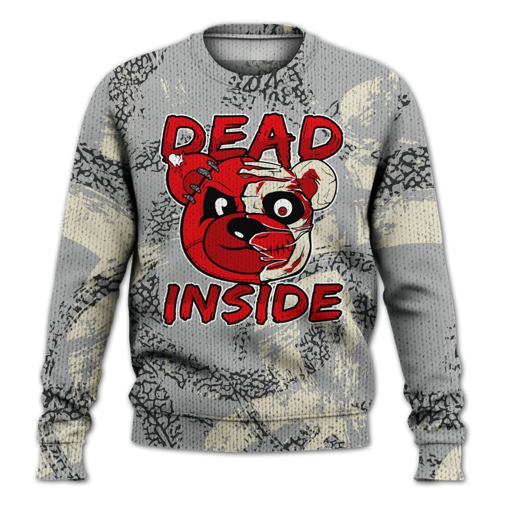 Knitted Sweater To Match Cement Grey 3s - Lifeless Bear Circle Slpash