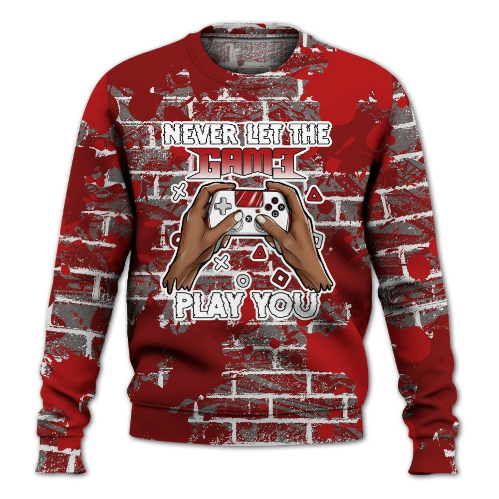 Sweatshirt To Match Red Taxi 12s - PlayGame Human Brick All Over Print