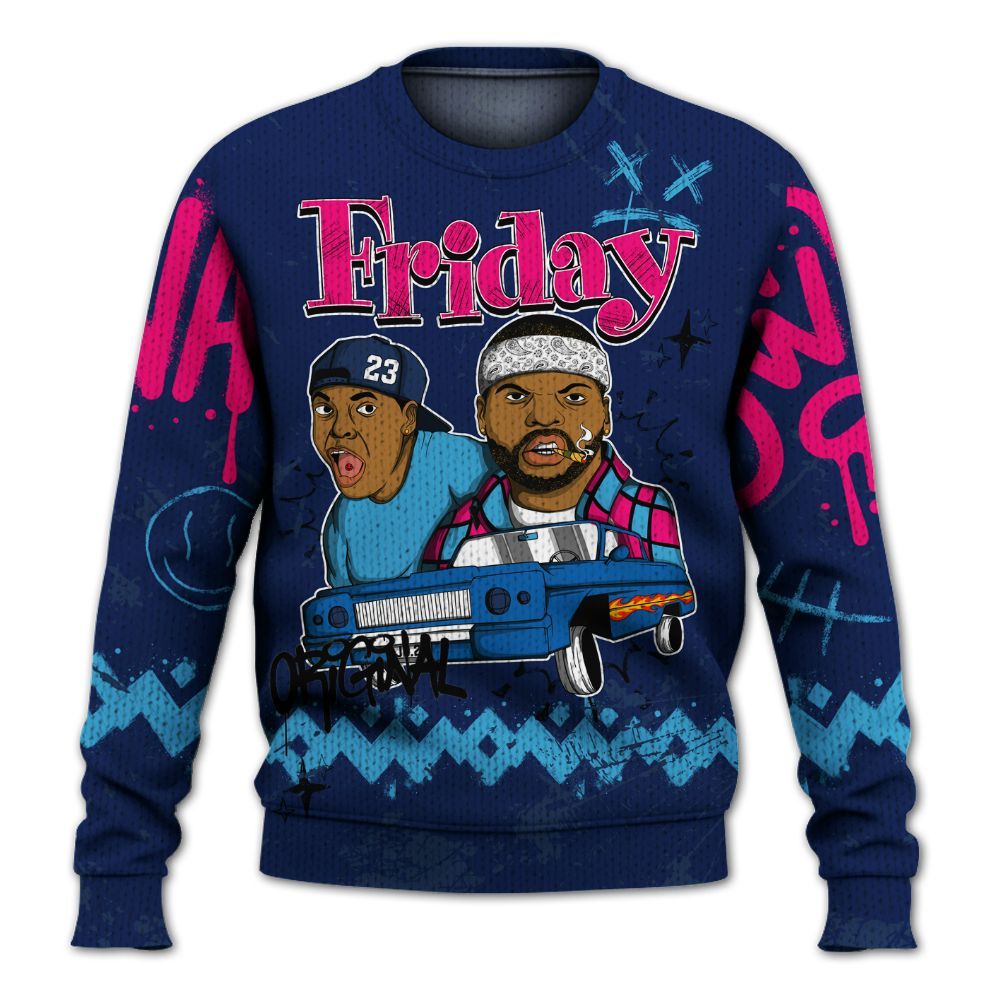 Knitted Sweater To Match Air Max 180 University Blue - Friday Sneaker Crayon