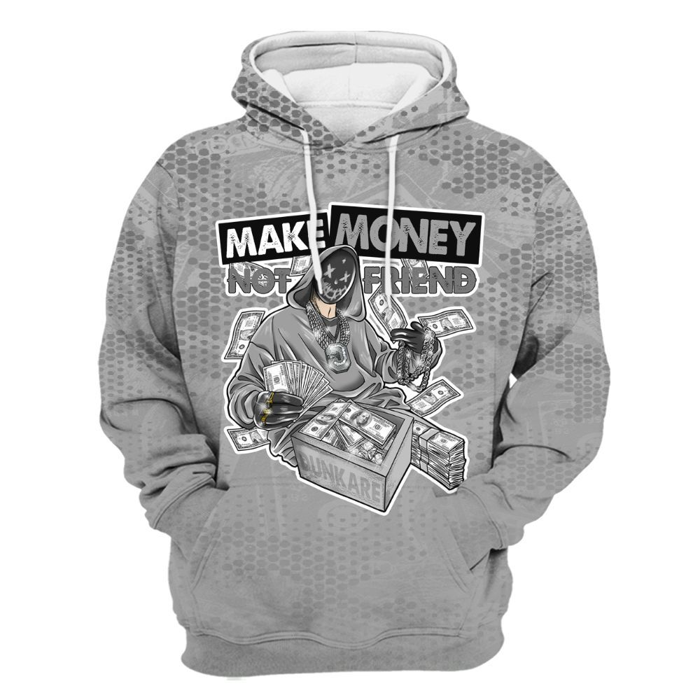 Hoodie To Match Black Wolf Grey 12s - Make Moneys Unique All Over Print