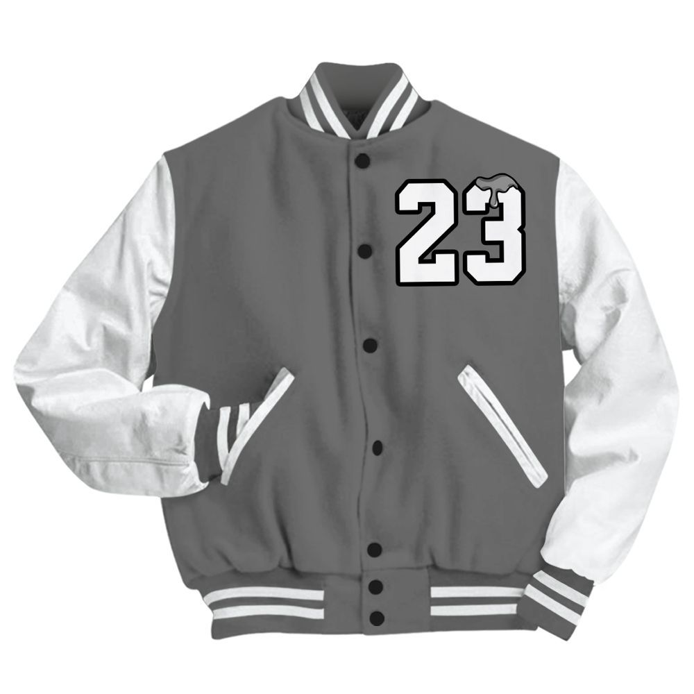 Varsity Jacket To Match Retro Stealth 12s - Custom Name Number 23 Drip All Over Print
