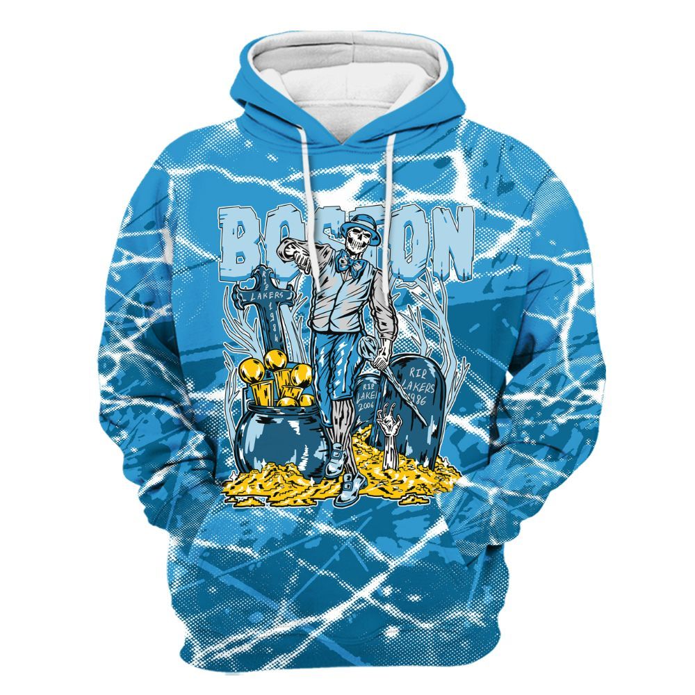 Hoodie To Match Powder Blue 9s - Goldrush Skeleton Profound All Over Print