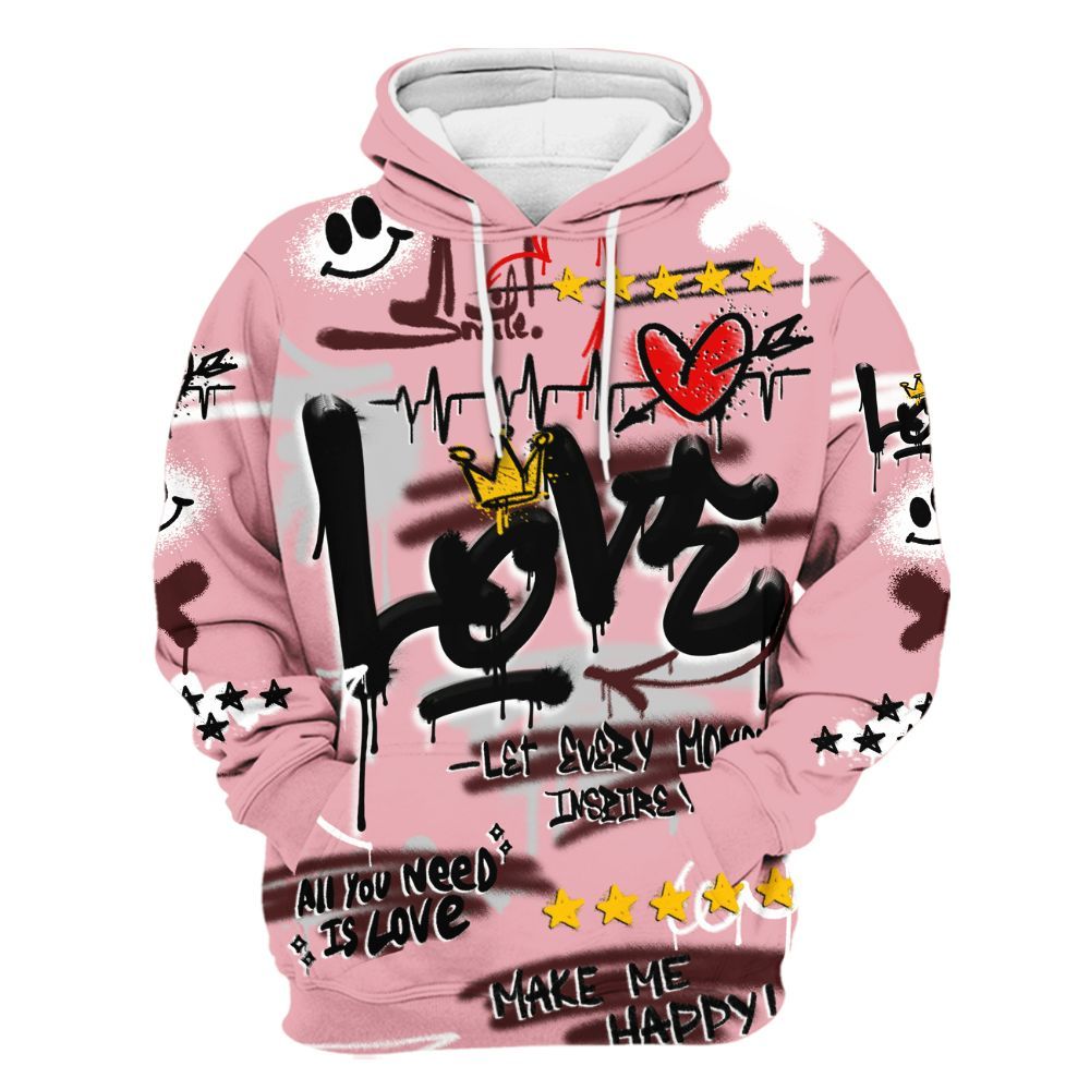Hoodie To Match Air Max 90 Neapolitan 2025 - Happy Love Beats Graffiti Streetwear All Over Print