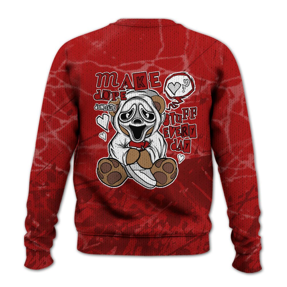 Knitted Sweater To Match Red Taxi 12s - Make Dopes Bear Profound