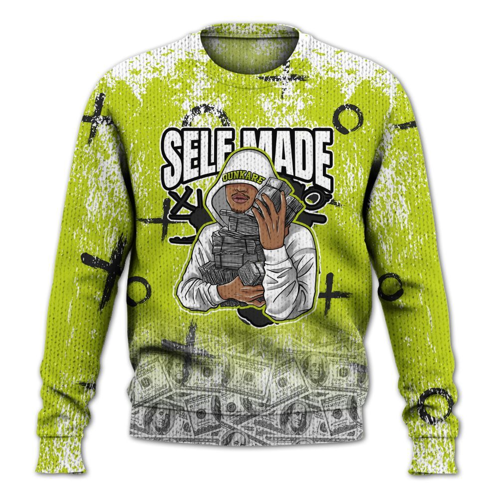 Knitted Sweater To Match Bright Cactus 13s - Selfmade Unique Drip