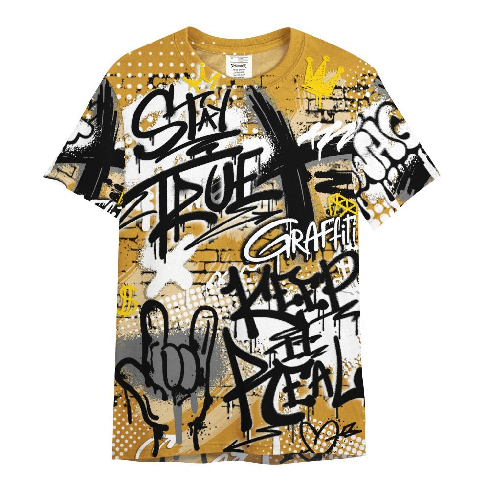 Shirt To Match Dunk Low Wheat Pale Ivory - True It Real Graffiti Streetwear All Over Print