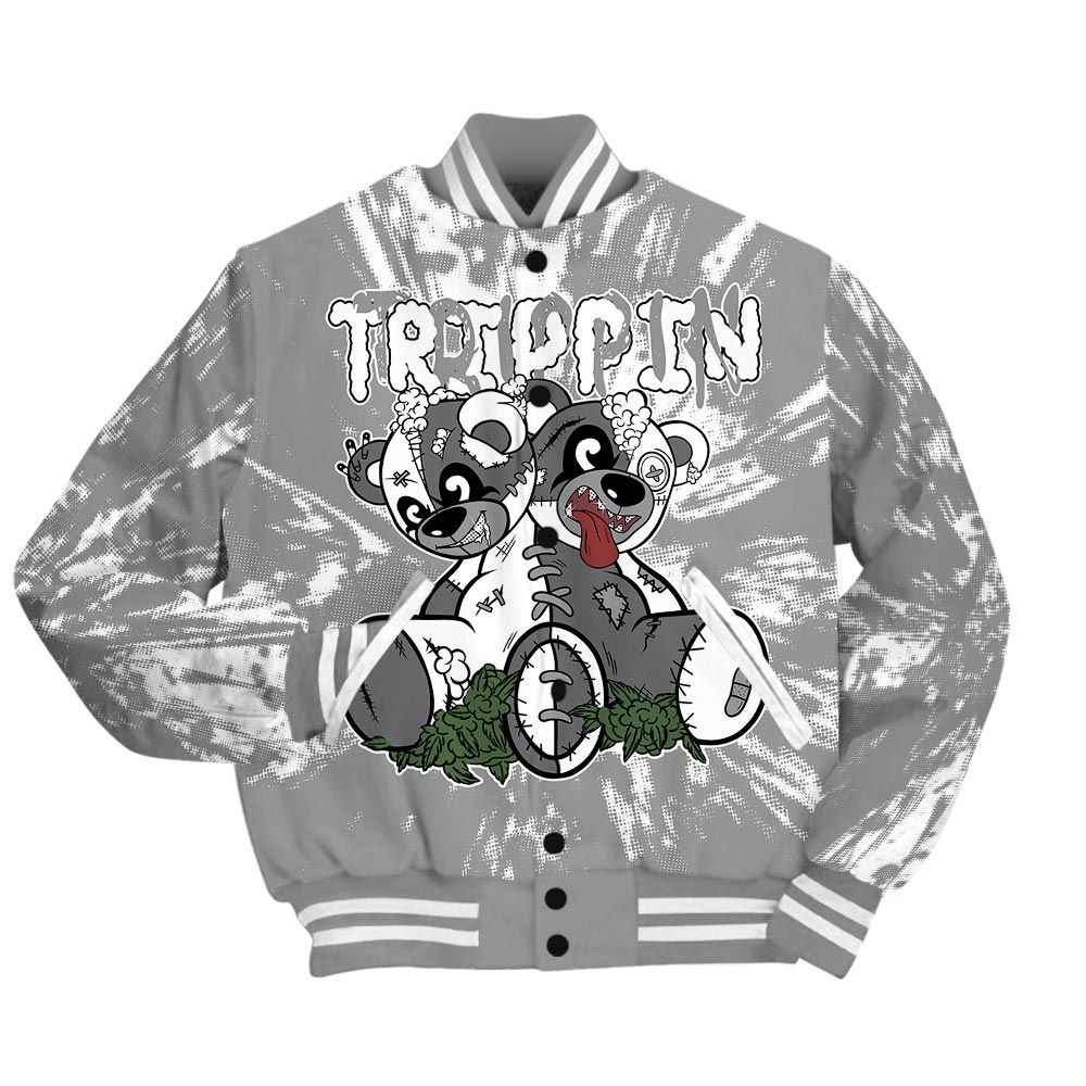 Varsity Jacket To Match Paris Cement Grey 4s - Trippin Bear Luxury Varsity Jacket Unisex