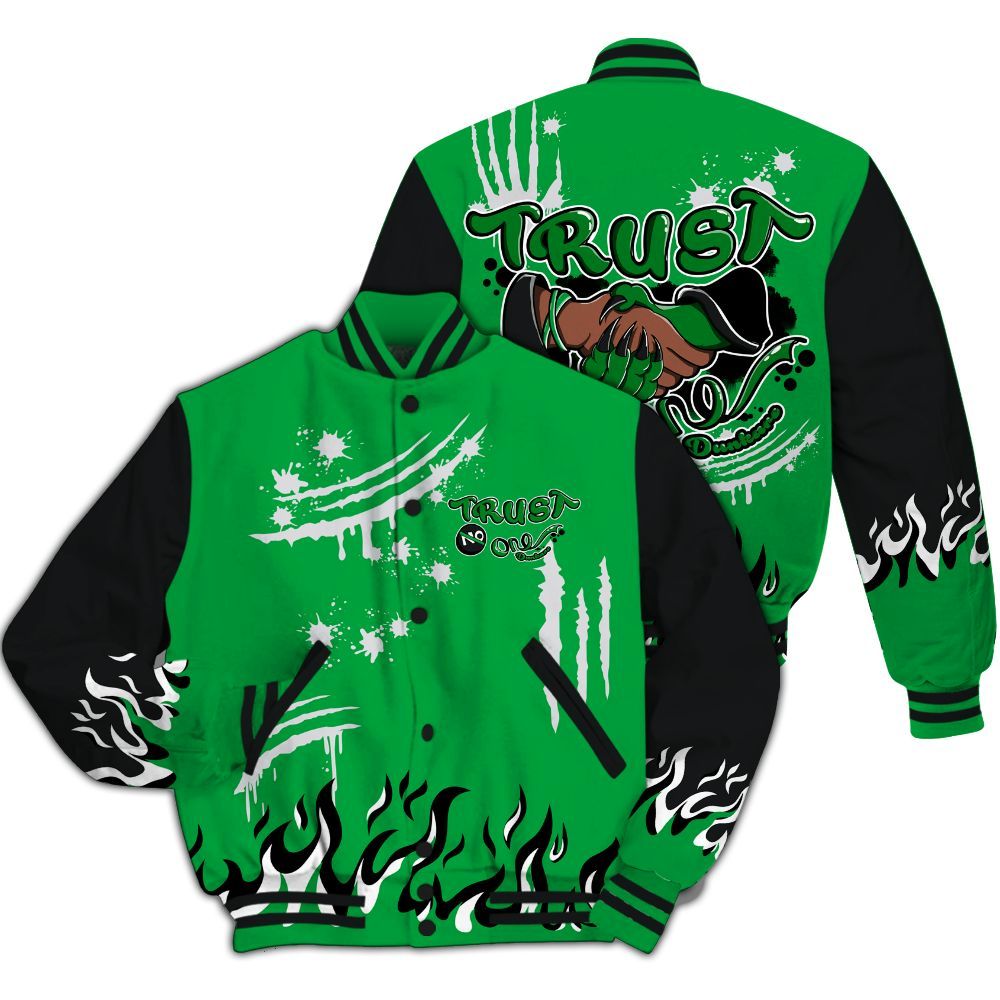 Varsity Jacket To Match Low Lucky Green 1s - Graphic Trust No One All Over Print