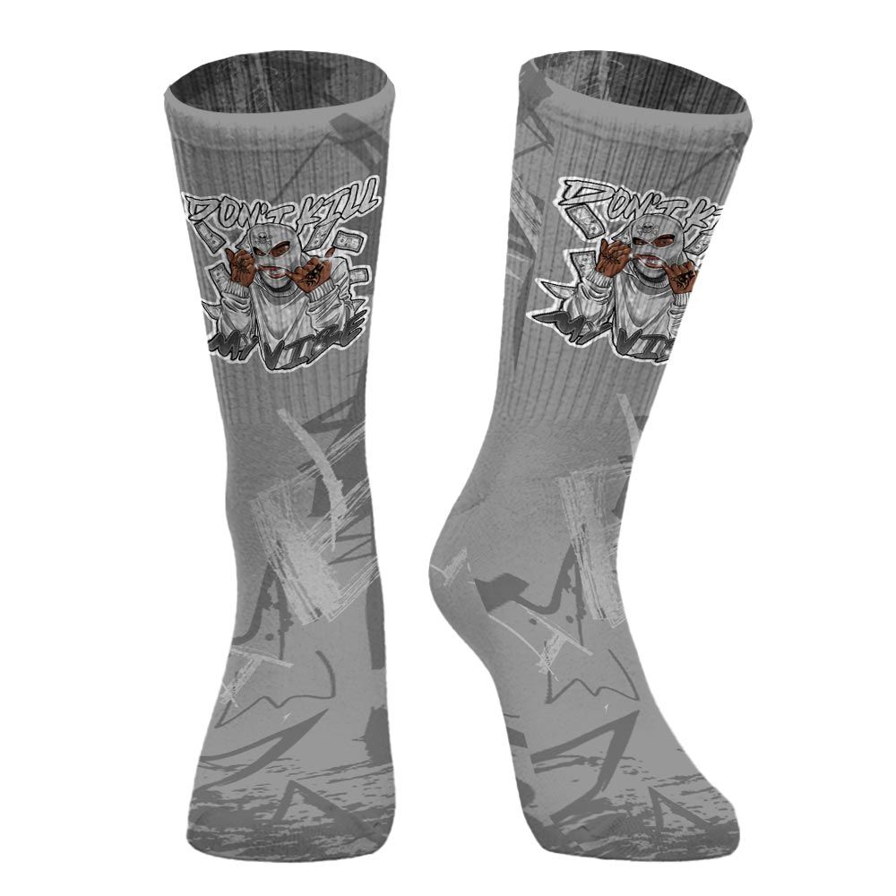 Sock To Match Black Wolf Grey 12s - Vibe.Unique Messyz