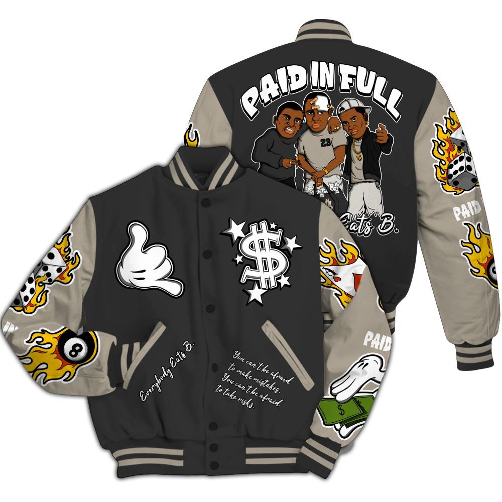 Varsity Jacket To Match RM Light Bone 4s - Everybody Paid In Full Graphic All Over Print