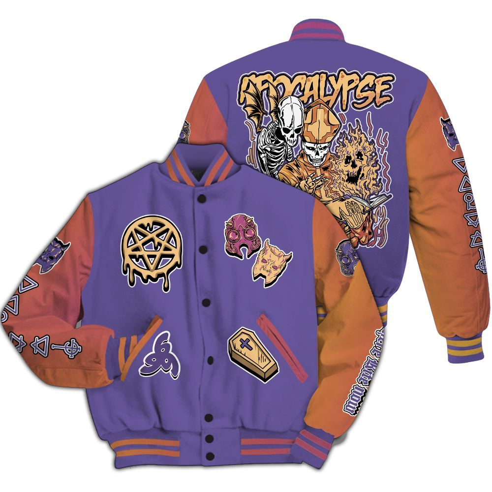 Varsity Jacket To Match Book Sunset 1s - Apocalypse Skeleton All Over Print