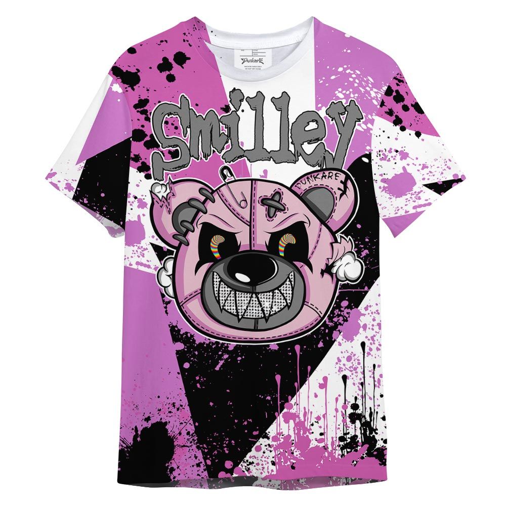 Shirt To Match Hyper Violet 4s T- - Smilley Bear T- Shirt Graphic Splatter Unisex 2101 NCMD