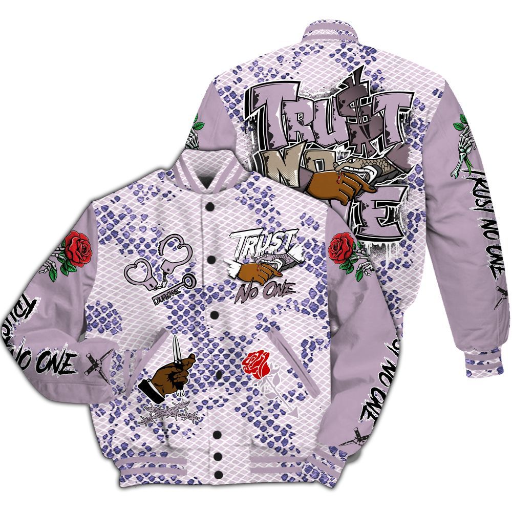 Varsity Jacket To Match Air Force 1 Low Purple Snake - Trust No One Dripping All Over Print