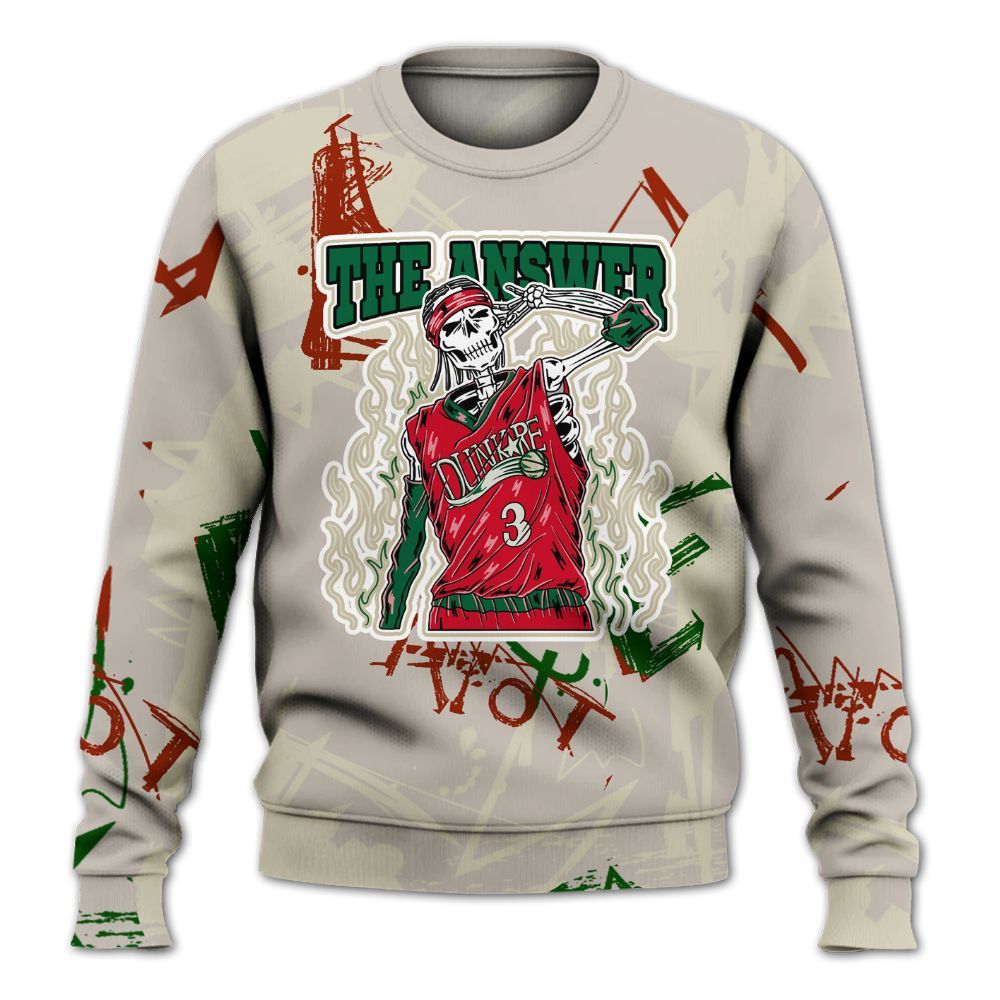 Sweatshirt To Match El Grito 5s - Allen Answer Skeleton Messyz All Over Print