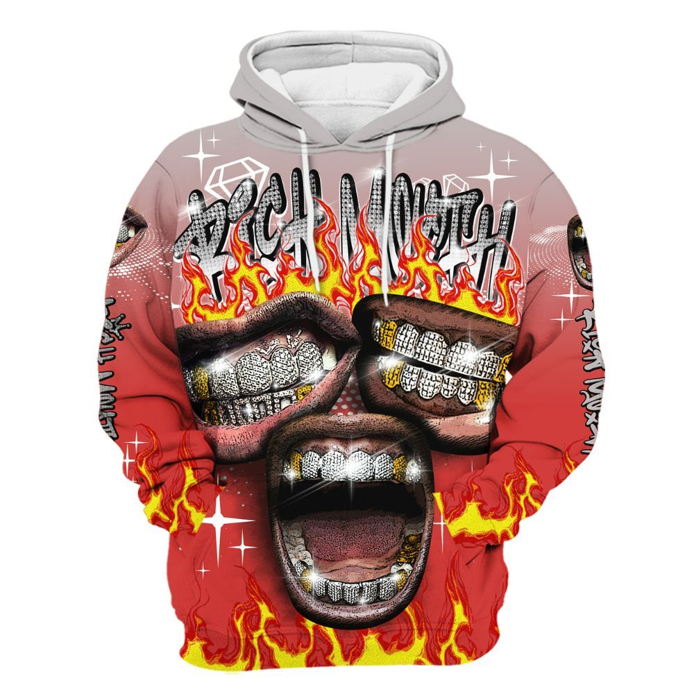 Hoodie To Match Scoot Zeros ODD City - Rich Mouth Fire Rap Retro 90s All Over Print
