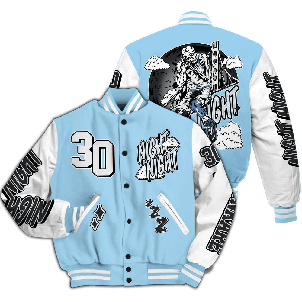 Varsity Jacket To Match Legend Blue 11s - Seeya Skeleton All Over Print