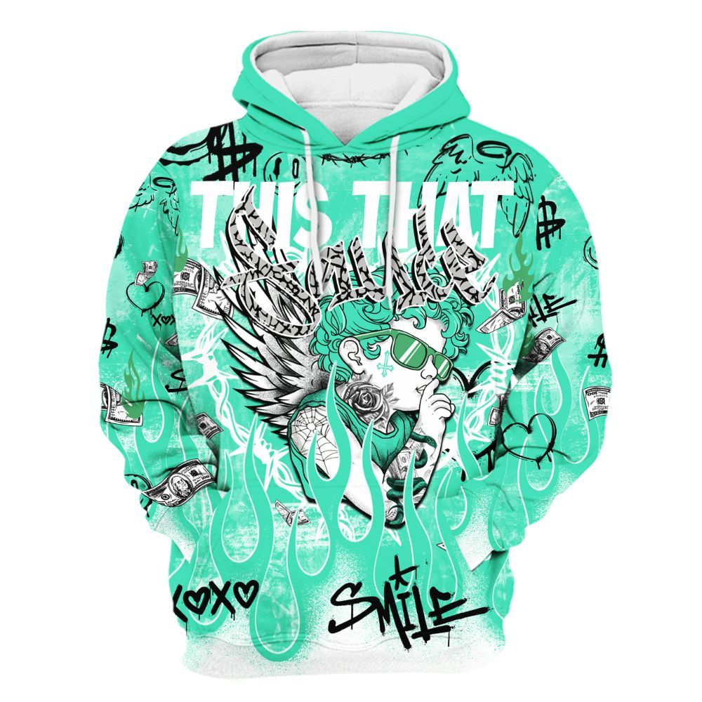 Dunkare Black Green Glow 3s - This That Sauce Angel Green Glow 3s All Over Print Unisex Hoodie