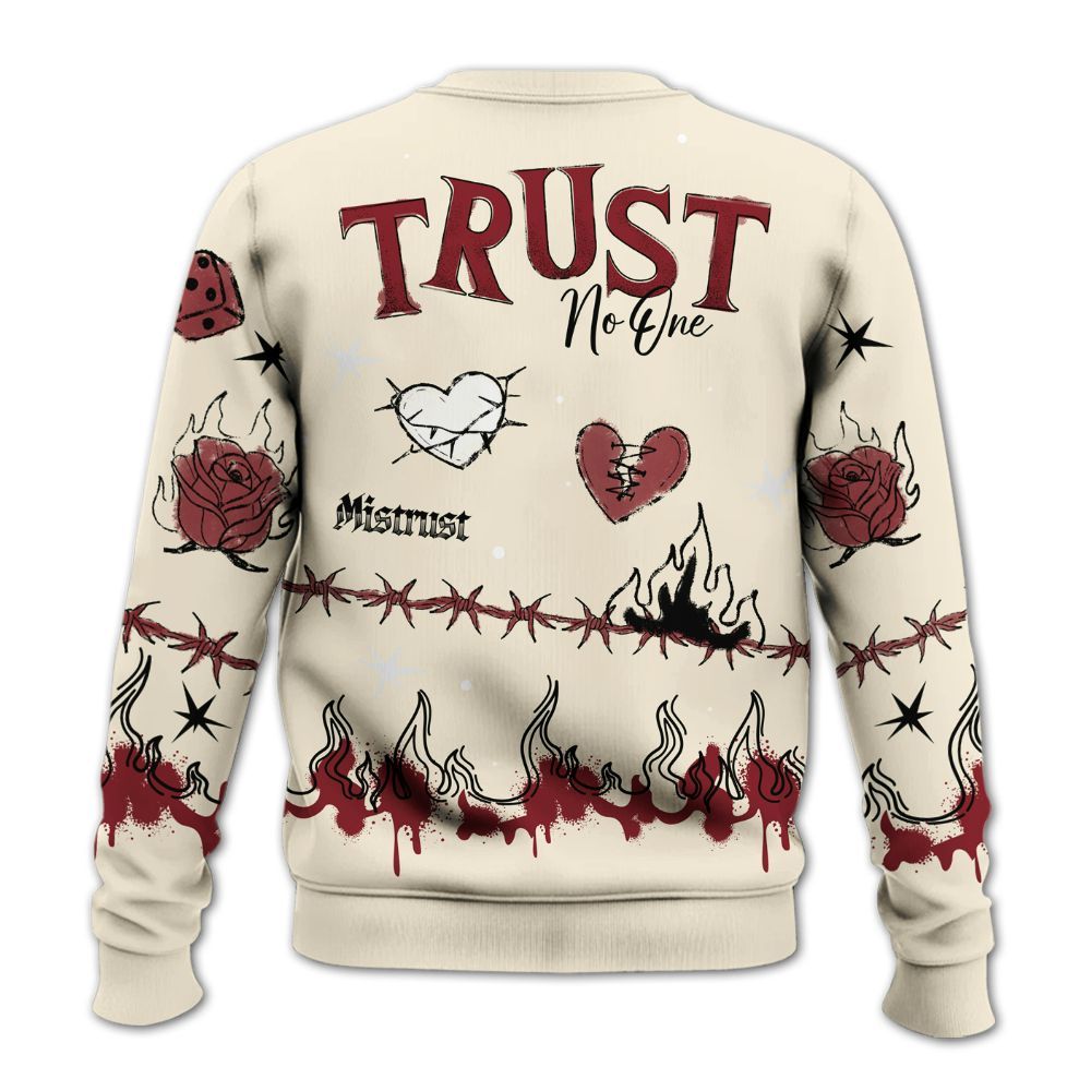 Sweatshirt To Match Valentine's Day 2026 4s - Trust No One Snake-Bite Doodle Crayon All Over Print