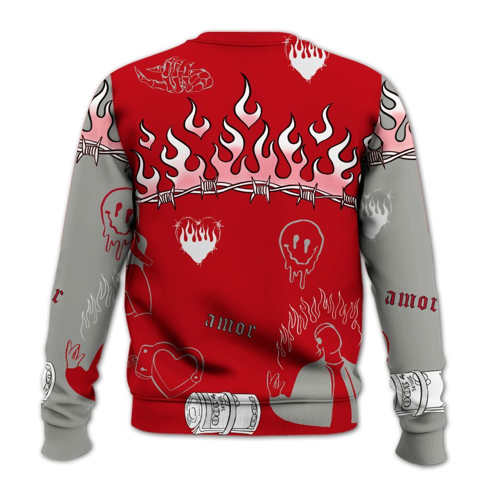 Sweatshirt To Match Air Griffey Max Gray Reds 1s - Snake Trust No One All Over Print