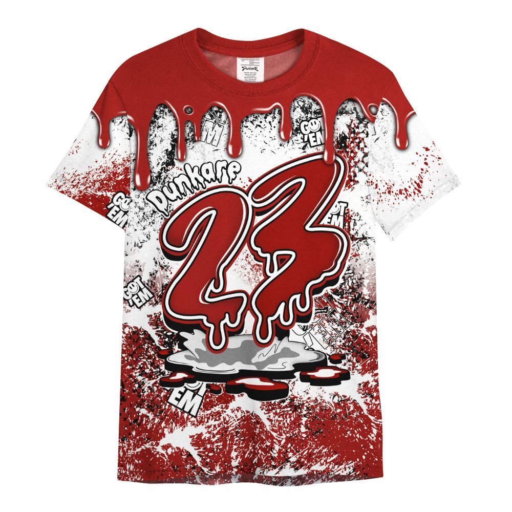Shirt To Match High OG Varsity Red 1s - Dripping 23 Drip All Over Print