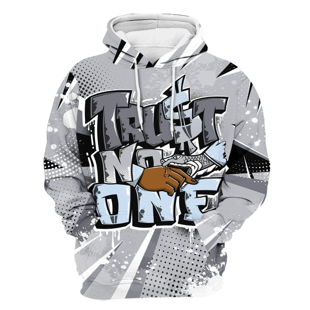 Hoodie To Match Low Cement Grey 11s - Poly Trust No One Dripping All Over Print