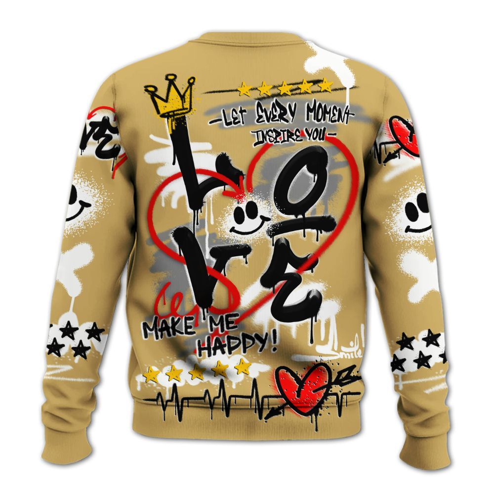 Sweatshirt To Match Craft Paris 6s - Happy Love Beats Graffiti Streetwear All Over Print