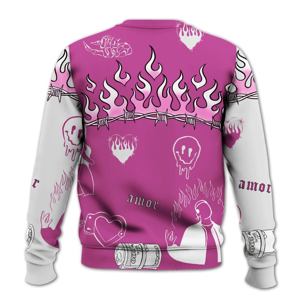 Sweatshirt To Match Dunk Low Active Fuchsia - Snake Trust No One All Over Print