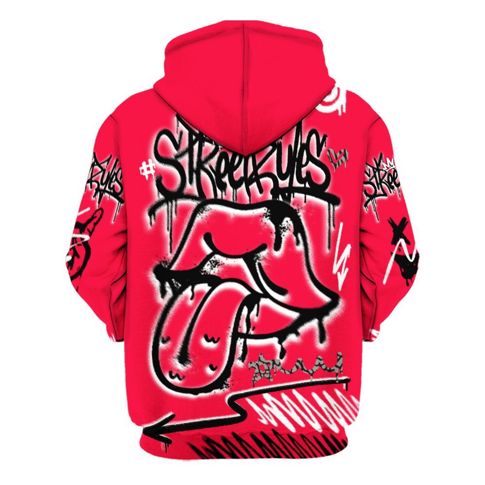 Hoodie To Match Retro Fire Red 3s - Break Rules Streetwear All Over Print