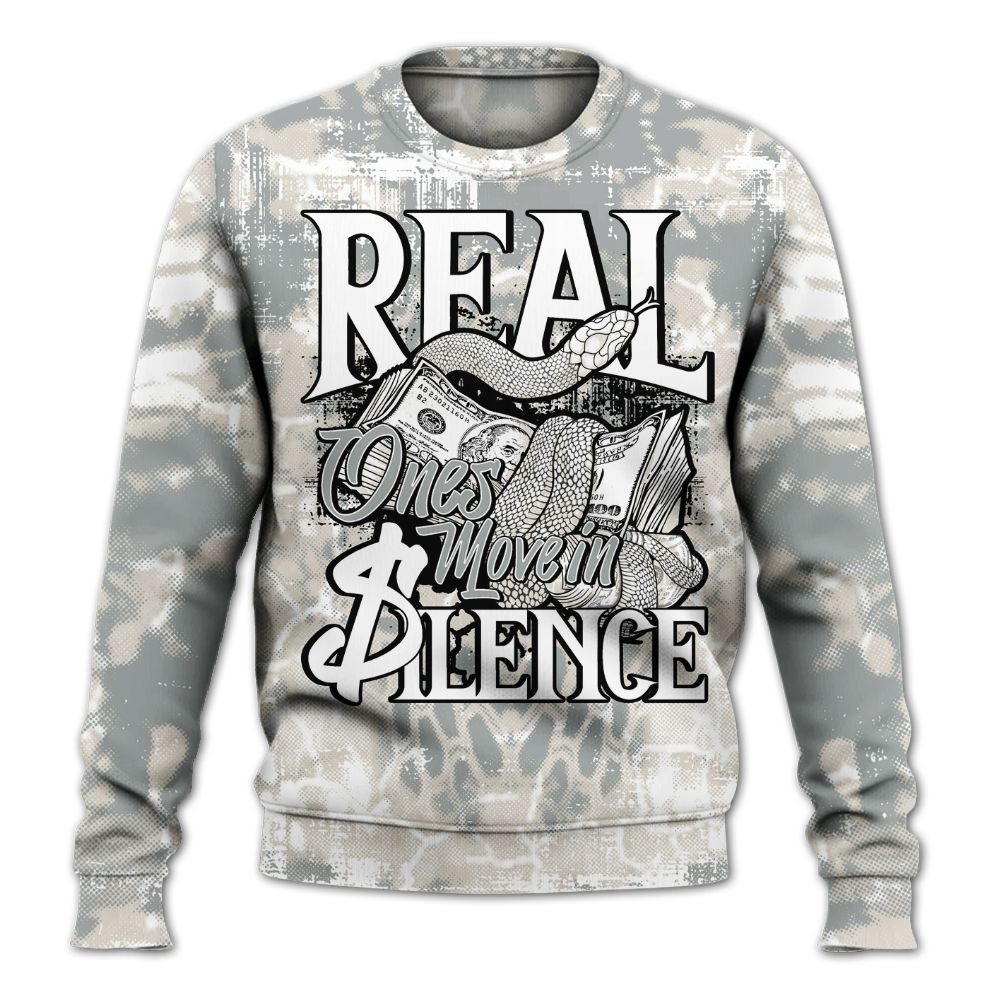 Sweatshirt To Match Retro Pure Money 3s - Snake Move In Silence All Over Print