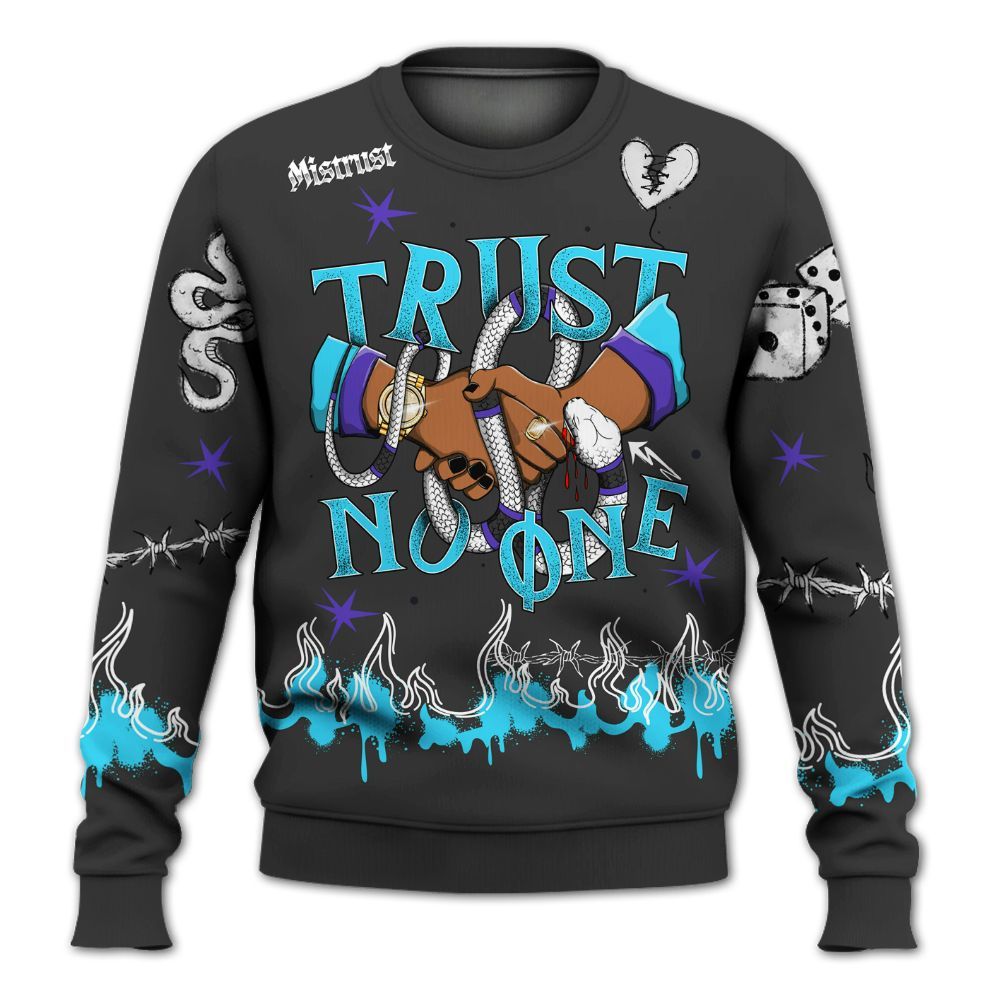Sweatshirt To Match Olive Concord 9s - Trust No One Snake-Bite Doodle Crayon All Over Print
