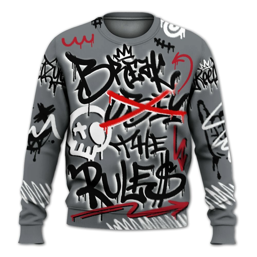 Sweatshirt To Match Retro Fire Red 9s - Break Rules Streetwear All Over Print