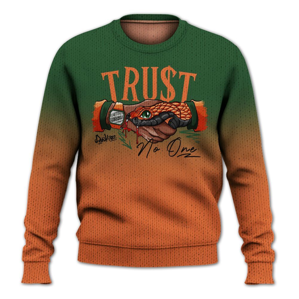 Knitted Sweater To Match Low Miami 5s - Snake Trust No One Drip