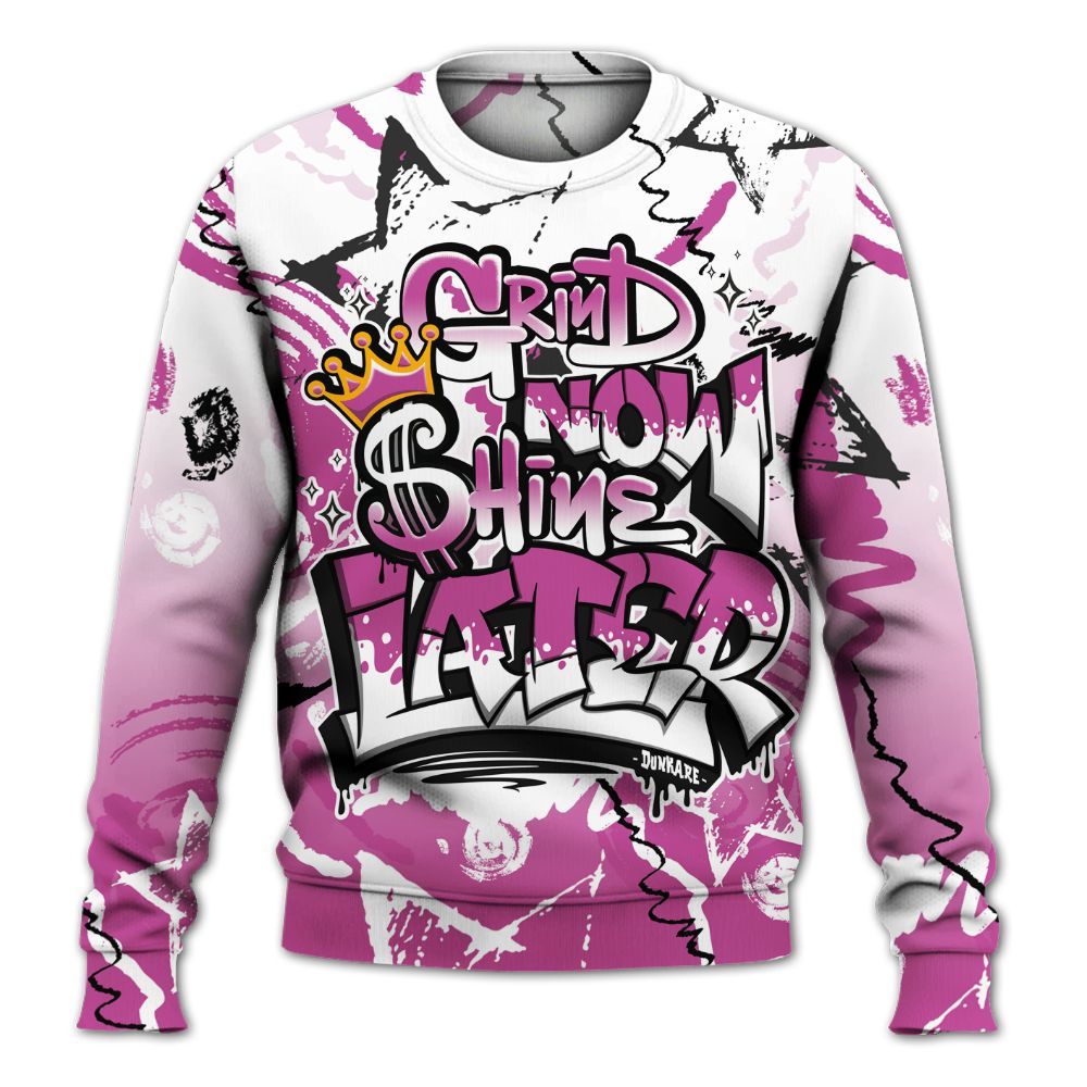 Sweatshirt To Match Dunk Low Active Fuchsia - Grind Shine Later Drip All Over Print