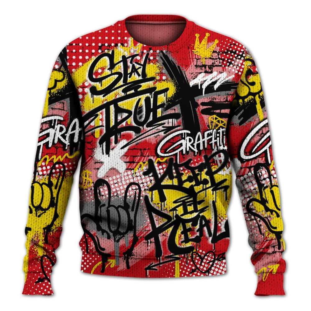 Sweater To Match Ferrari 14s - True It Real Graffiti Streetwear Graphic