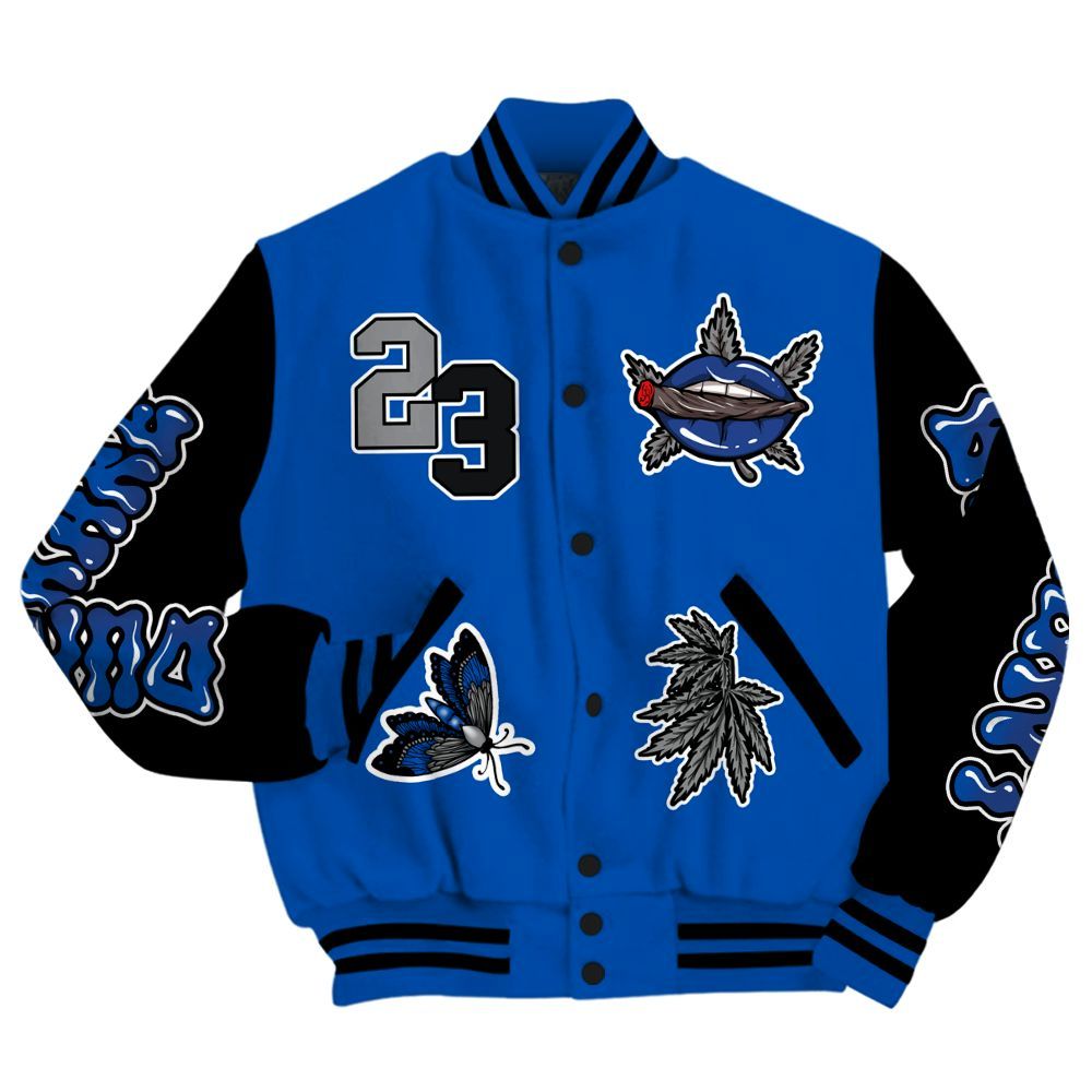 Varsity Jacket To Match Racer Blue 5s - Bluntz Unique All Over Print