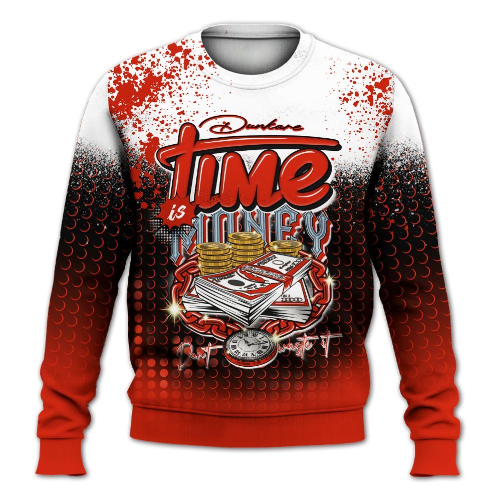 Sweatshirt To Match Retro Cherry 11s - Halftone Time Is Money All Over Print