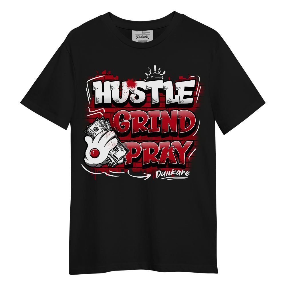 Shirt To Match Bred Velvet 11s - Graphic Hustle Grind Pray Unisex Shirt