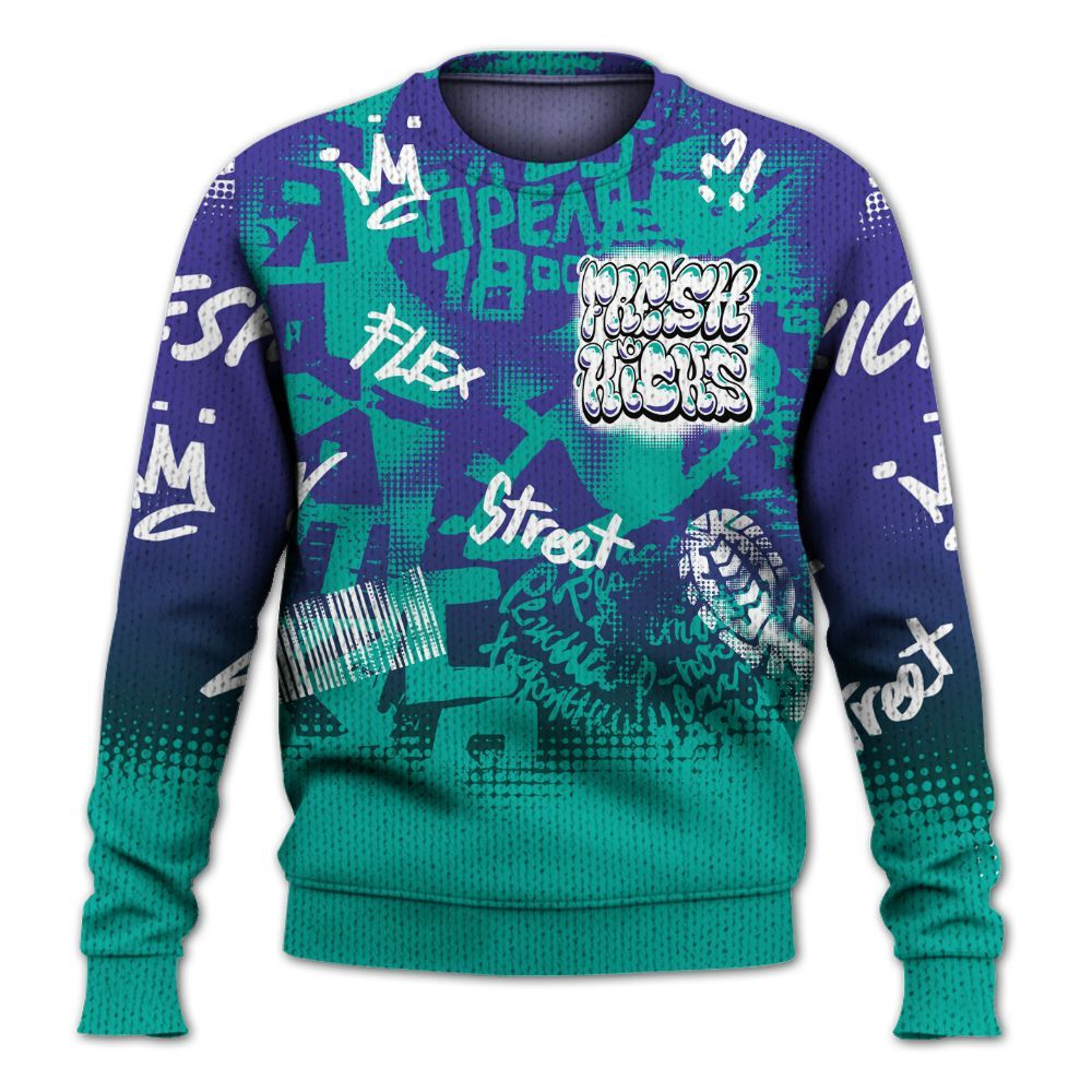 Sweater To Match Retro Grape 5s - Fresh Kicks Bear Grunge Graphic