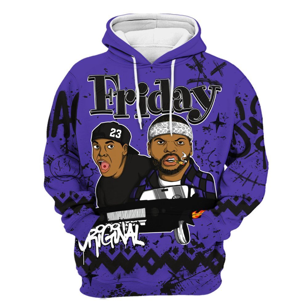 Hoodie To Match Field Purple 12s - Friday Sneaker Crayon All Over Print